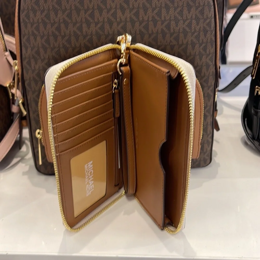 Michael Kors MK Signature Large Flat Multi-Function Phone Case Wallet Wristlet